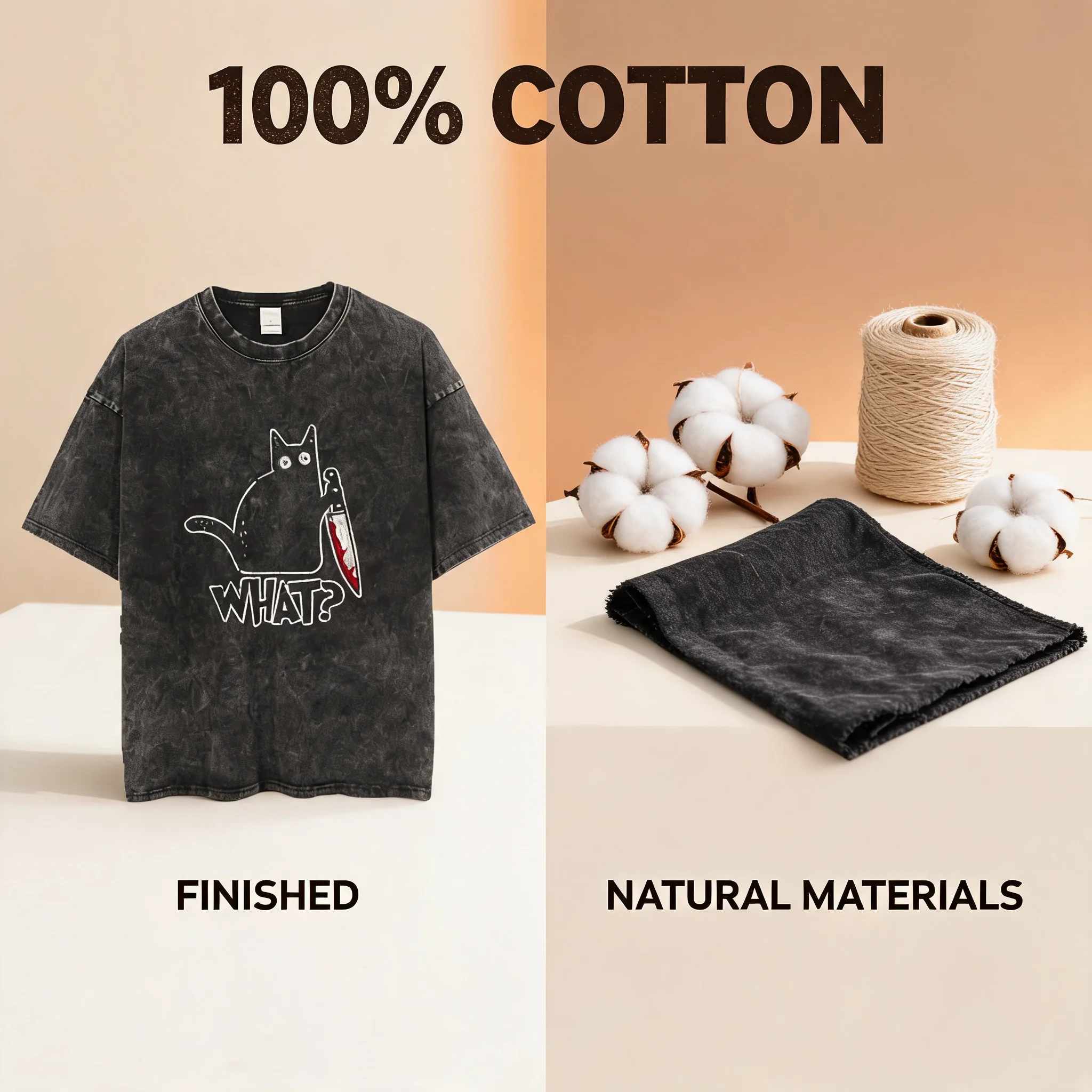 Cat Printed Cotton Acid Washed Exclusive Graphic Unisex T Shirt Cool Streetwear Men Tshirts Big Size Tee for Men 7 S659f2abe784d47b0ad75aabbaf61a089s