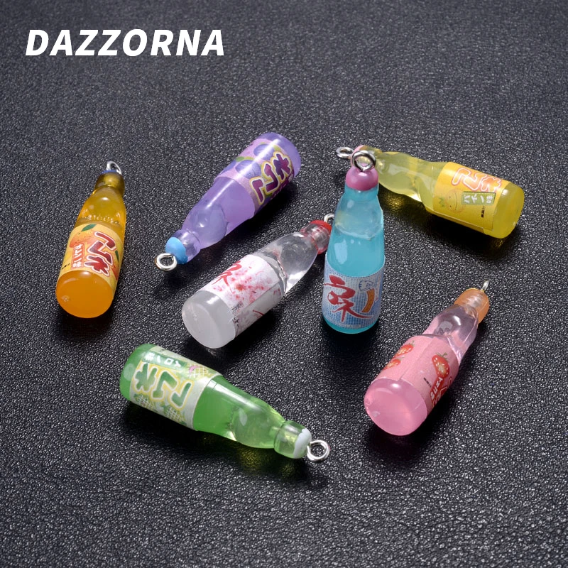 10Pcs 12x22mm Fashion Resin Soda Can Style Pendant Simulation Resin Pendant For Jewelry Keychain Making DIY Keyring Accessories