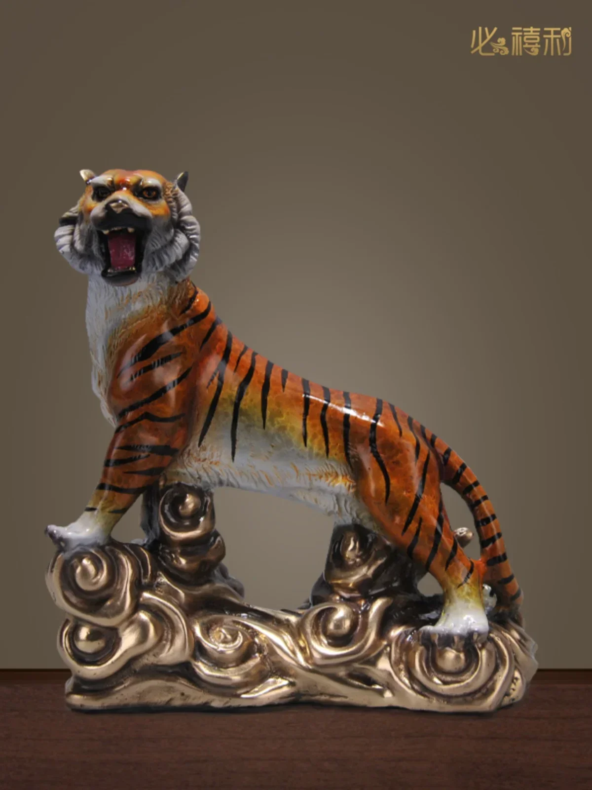 Pure Copper Tiger Living Room Fortune Copper Tiger Feng Shui Office Desk Surface Panel Furnishings Ornaments