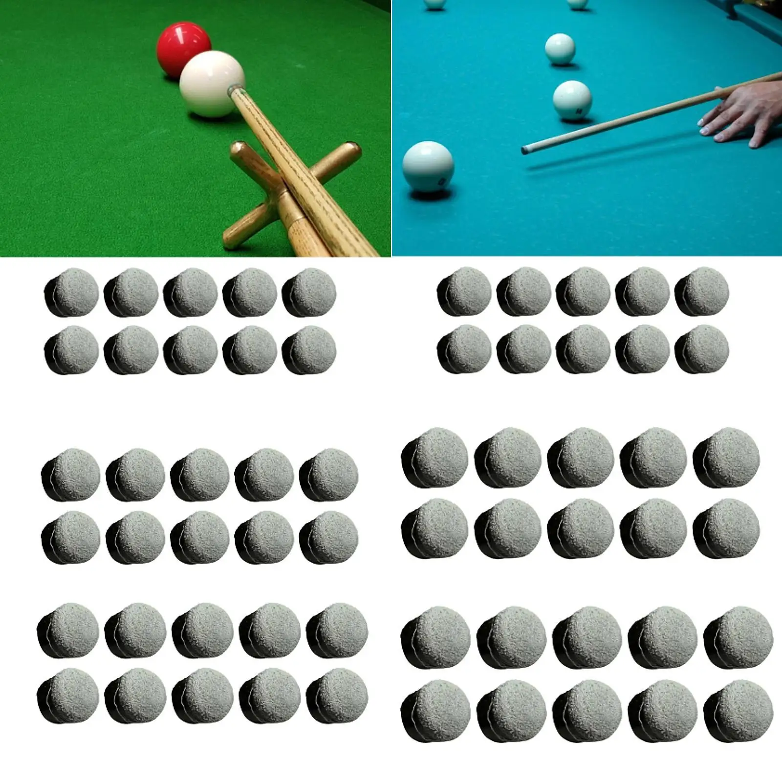 Billiard Cue Stick Tips Repair Tool Set Screw on Pool Cue Tips for Home Club Tournament Supplies