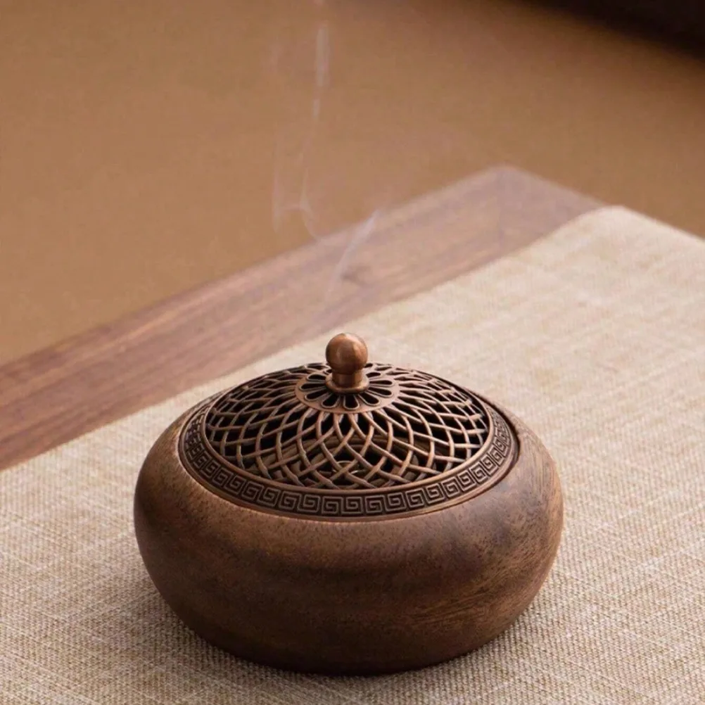 

Vintage Wooden Incense Burner Mosquito Coil Incense Holder Solid Wood Incense Burner Home Aromatherapy Creative Creative Gifts