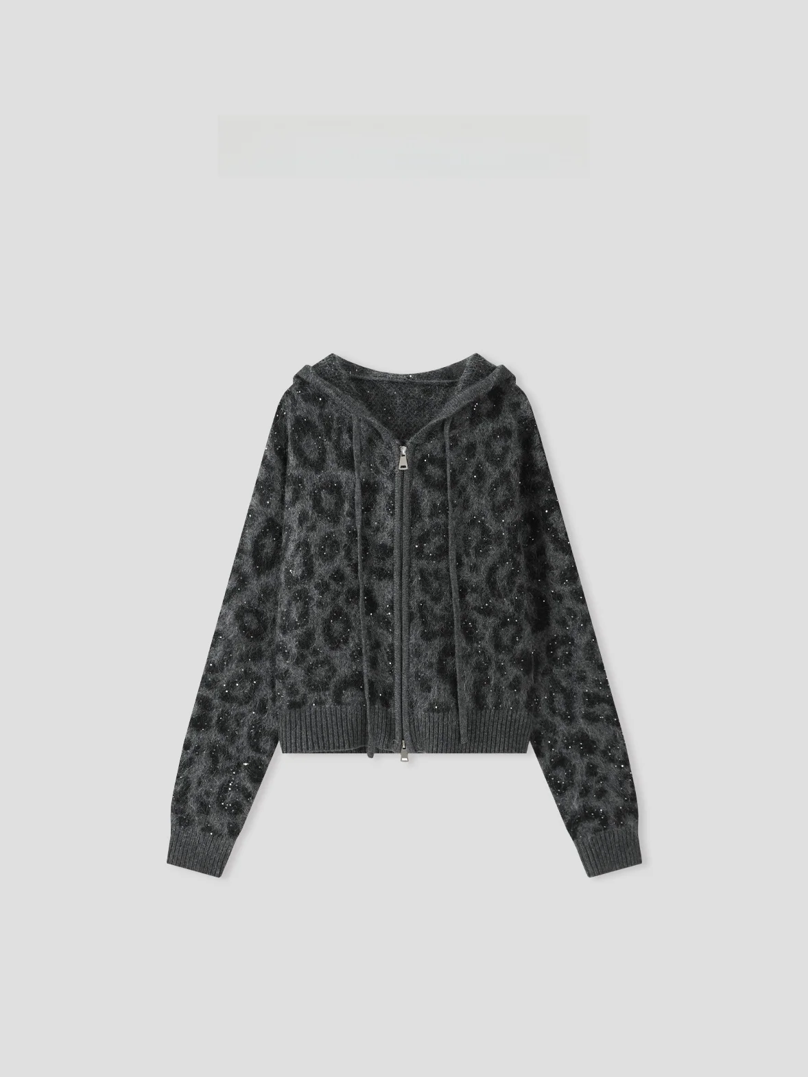 

Women's Leopard Print iny Long Sve Knitwear Coat Casual Loose Fit Soft Cotton Wool Blend Warmth Outerwear Cardigan