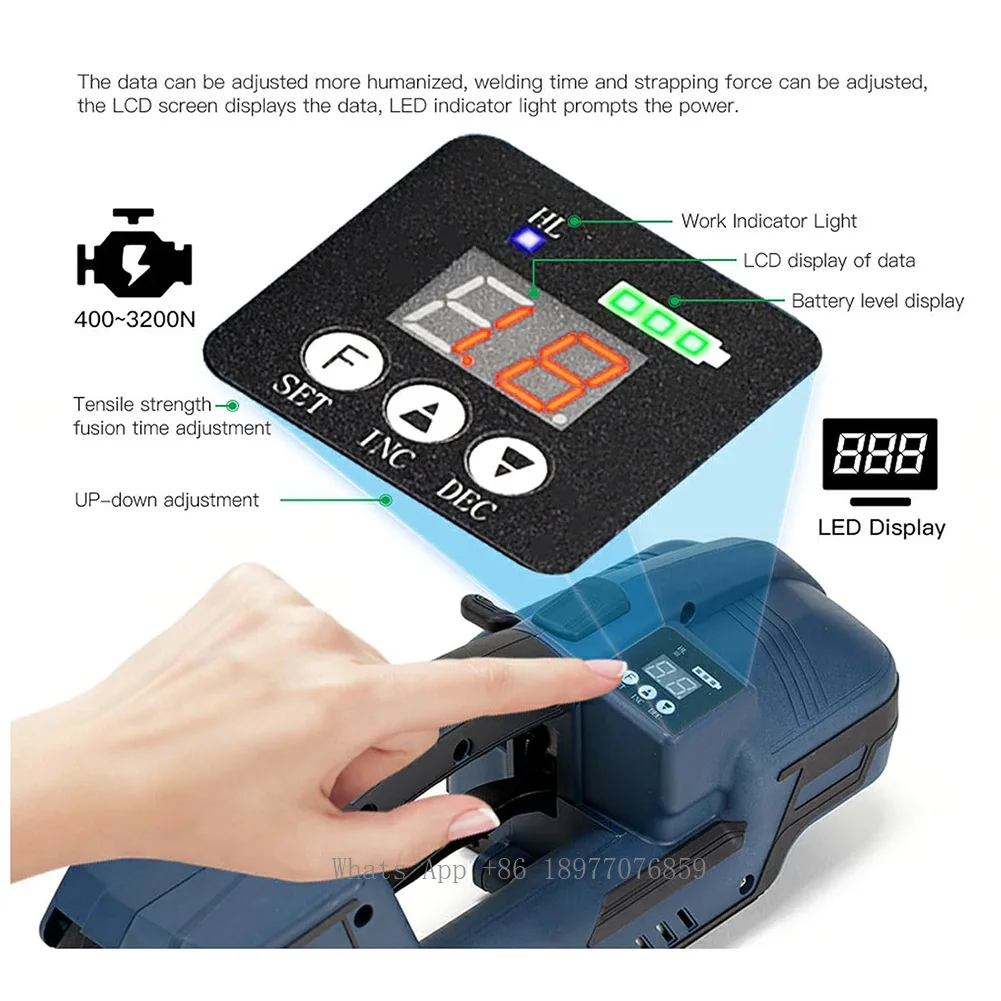 Weight 3.1Kg Handheld V2 Electric Battery Powered Plastic Manual Packing Strapping Banding Tool Machine For Factory