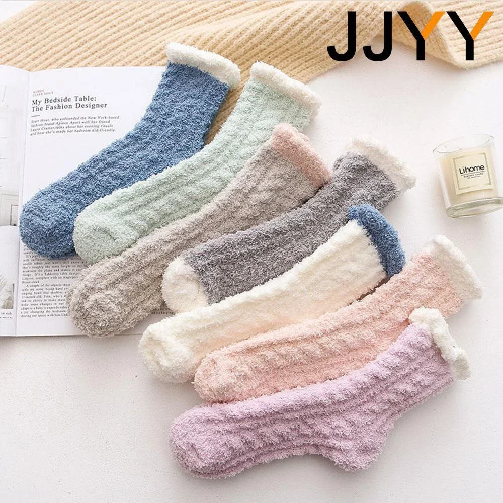 المرأة سميكة المخملية النوم الجوارب حجم كبير دافئ الشتاء المنزل الجوارب الخريف لينة مريحة عارضة الجوارب القصيرة 1 زوج