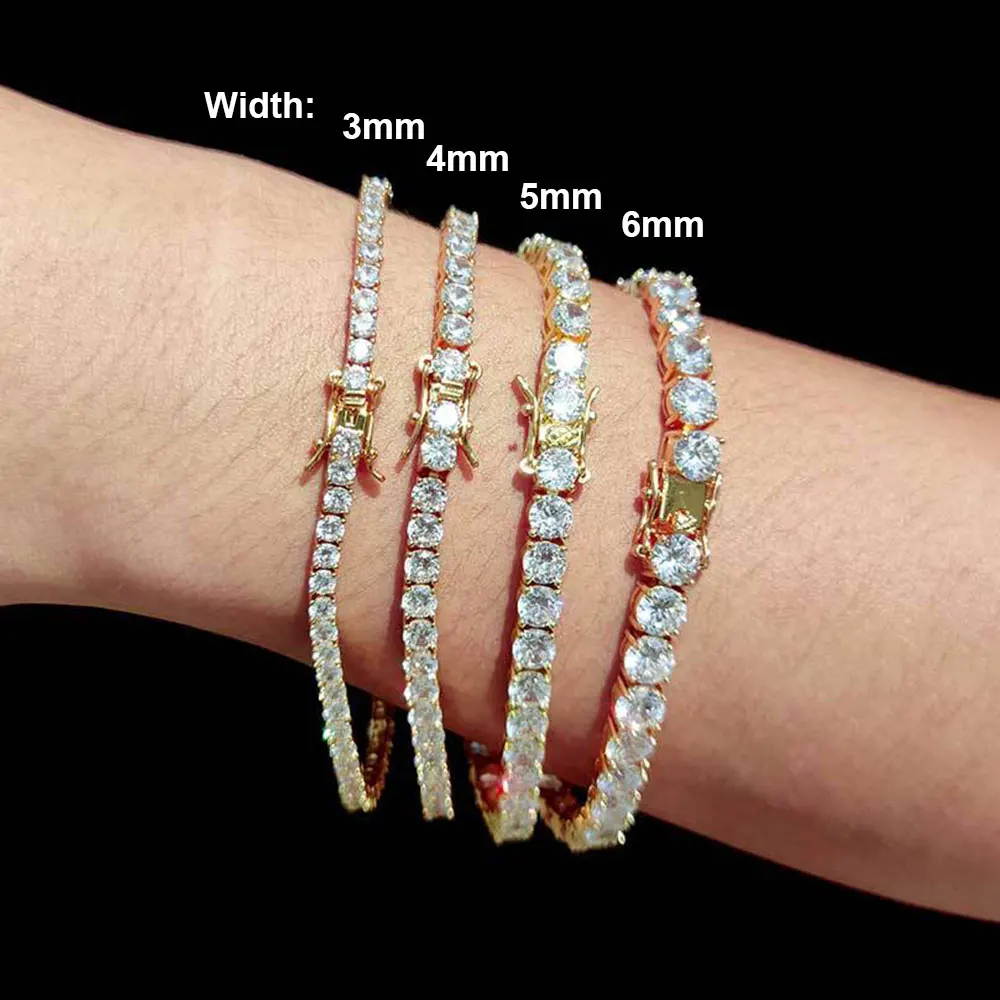 NY Fashion 3/4/5/6mm Tennis Chain Iced 5A Cubic Zirconia Shining NY Fashion 3/4/5/6mm Tennis Chain Iced 5A Cubic Zirconia Shining