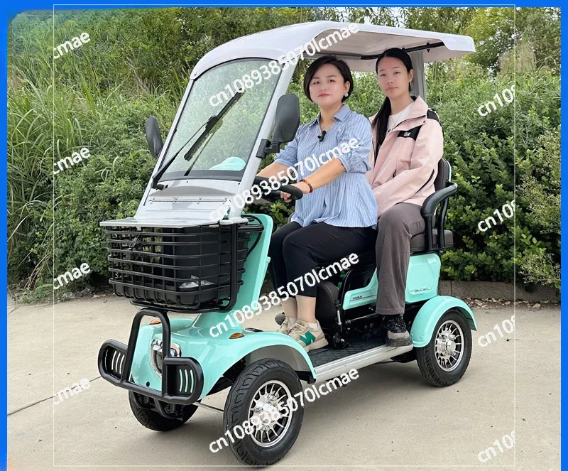 Small Bus Four-Wheeled Electric Vehicle for the Elderly, Household Power Battery, Car with Shed, New, High-End