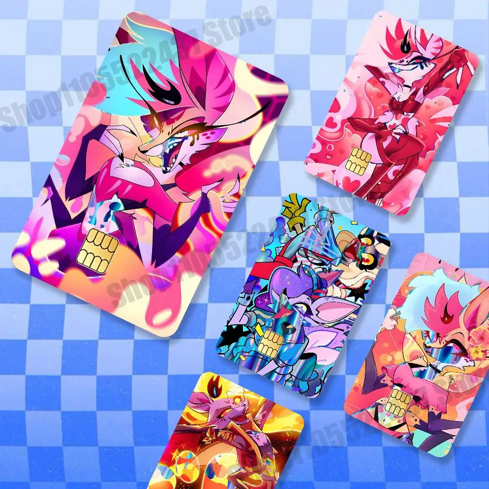

Cartoon H-Helluva B-Boss Bee Holographic Laser Shinny Film Skin Cover Sticker for Debit Credit Card Bank Card
