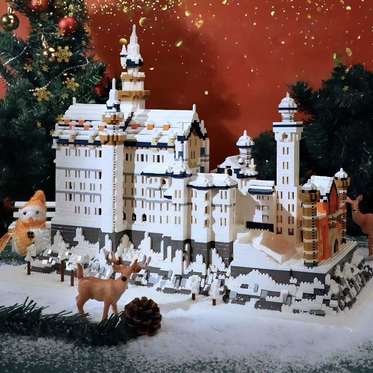 3218 Pieces of World-Famous Landmarks, Swan Lake Castle, World Landscape Architectural Model, Assembly Toys, Decorative Micro Bricks