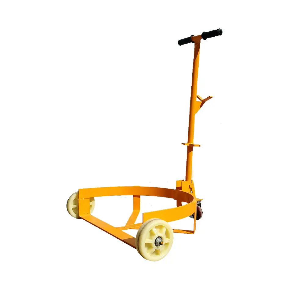 Factory Direct High Quality  500kg 55 Gallon Wheel Oil Drum Cart Oil Drum Mover Barrel Trolley for Construction