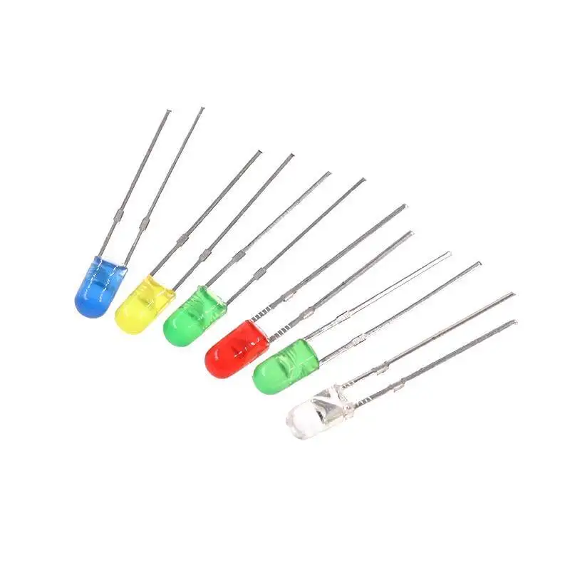 100 Stück randlose Leuchtdioden 3MM Direktanschluss-LED Weiß Weiß/Grün/Rot/Smaragdgrün/Blau/Gelb/F3 Lampenperle – Detail 5