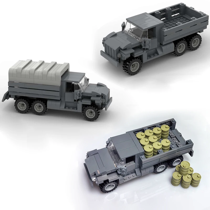 MOC Building Blocks WWII Military 6X6 Off road Truck URAL-375 Classic Transport Oil Truck Children's Brick Toy Birthday Gift