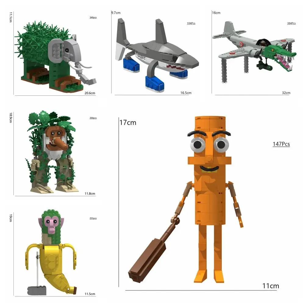 Bombardiro Crocodillo AI Brainrot كتل Brr Brr Patapim مضحك دمية Tangtungsahur اللبنات زخرفة مفصلية