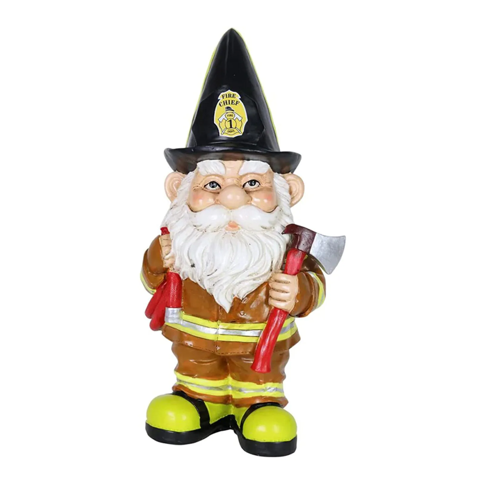 

Fireman Gnome Statue Resin Gnome Garden Ornament Adorable Small Dwarf Sculpture for Patio Yard Lawn Porch Decor