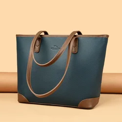 Women Soft Leather Shoulder Bag Durable Material Casual Tote Bag Luxury Designer Handbag Ladies Commuter Messenger Sac A Main