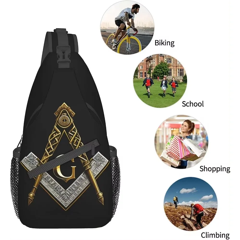 Master Mason Masonic Outdoor Cross-body Shoulder Bag Unisex Backpack for Women Men Young Hiking Travel