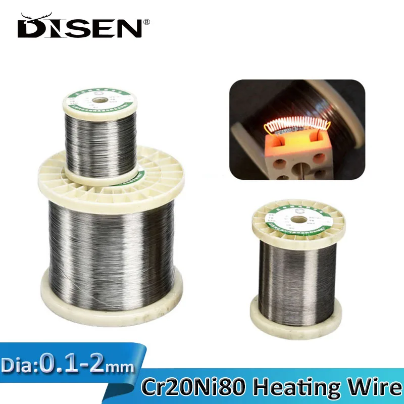 Alambre calefactor nicromo Cr20Ni80 de 1/3/5M, alambre calefactor resistente para cortar espuma, hilo calefactor de aleación, diámetro de 0,1mm-1,5mm