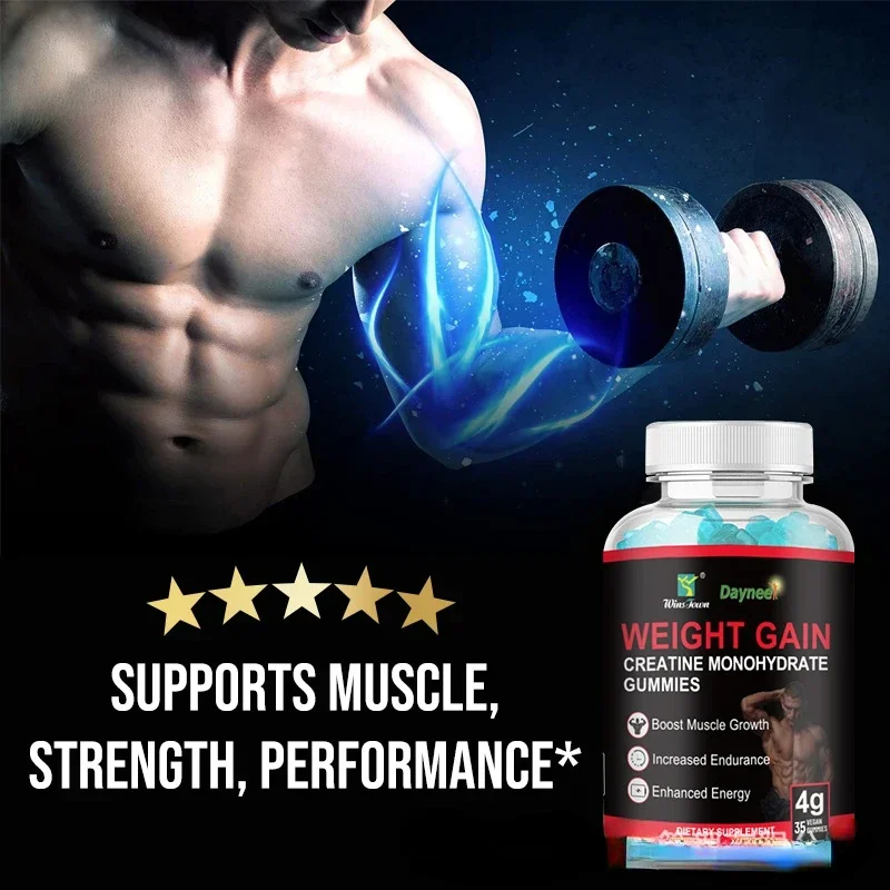 

1 bottle of 35 muscle enhancing gummies provides energy to promote muscle growth metabolism and health food