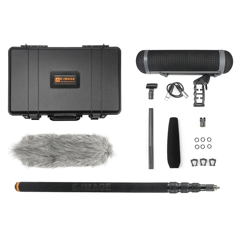 E-IMAGE BPMK2 Large Size Suspension windshield system Kit with Boompole Shotgun Microphone and safety case