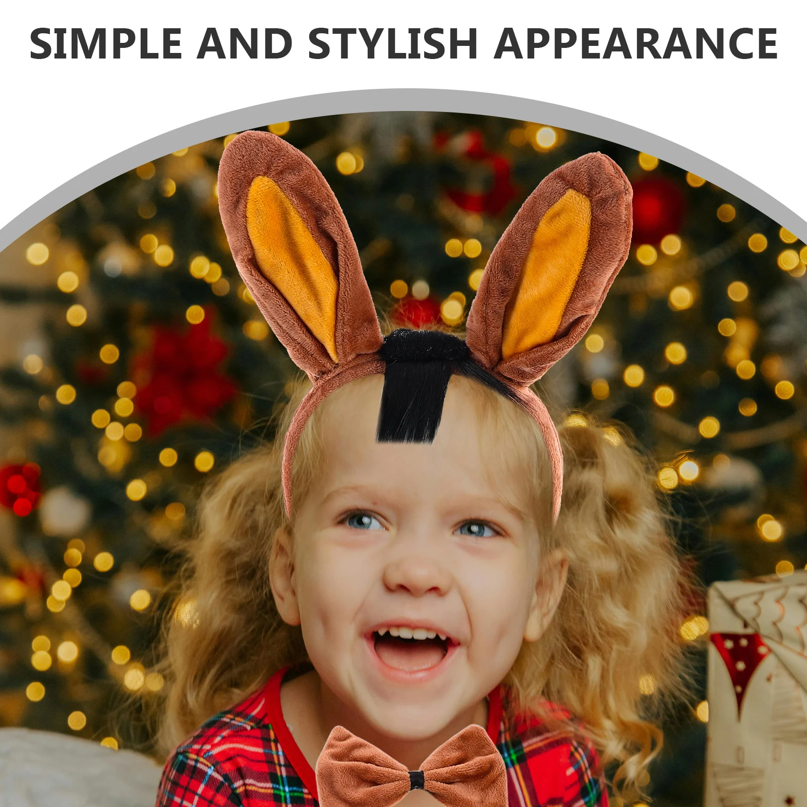 

3Pcs Donkey Costume Accessory Set Ears Headband Tail Bow Tie Animal Cosplay Dress Up Halloween Party Supplies Donkey Costume