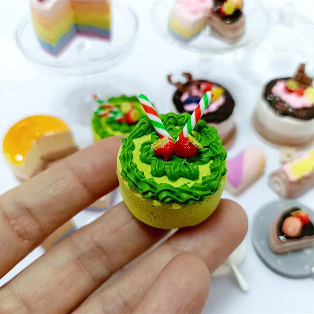 Miniature Rainbow Cake pour Blyth OB11 BJD, Racing House, Chocolate Cake, Matcha, Pretend Food, Accessrespiration, New, 1/6 Scale