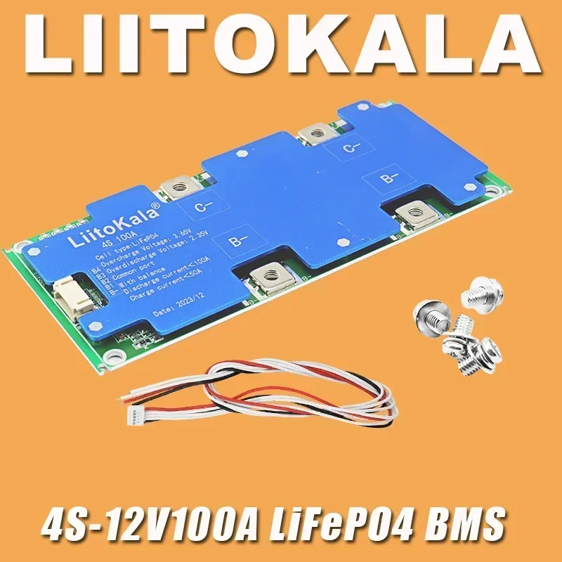 LiitoKala BMS 4S-12V100A 150A 200A 300A Smart BMS Lifepo4 con potenza di avviamento per auto Funzione di bilanciamento passivo di calore serie Uart
