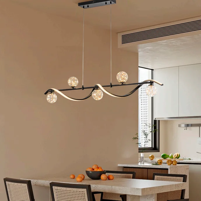 Modern simple indoor restaurant lighting chandelier wave lighting