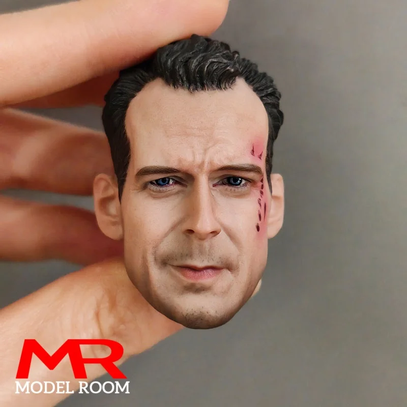 1/6ブルースウィリスカービング負傷ver。男性の頭の彫刻,12インチ,アクションフィギュア
