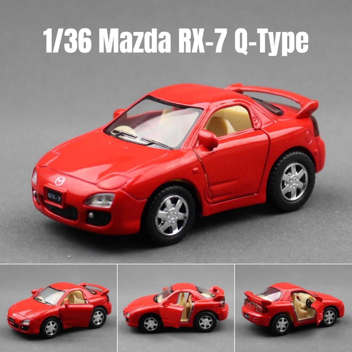 KiNSMART KINSFUN 1/36 Mazda RX-7 Q-Type RX7 Toy Car Model For