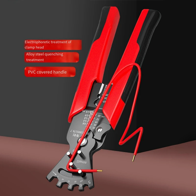 Alicates pelacables de Metal rojo para corte de Cable, herramienta de mano, 1 unidad