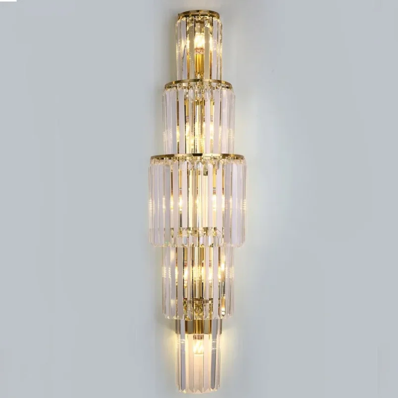 

Crystal Wall Lamp For Hotel Lobby Club Hall Luxury Villa Living Room Bedroom Duplex Office Banquet LED Home Light Fixtures