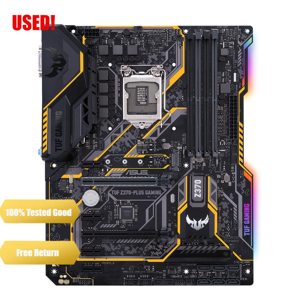 Used ASUS TUF Z370-PLUS GAMING Z370 Motherboard Socket LGA 1151 i7 i5 i3 DDR4 PCI-E 3.0 SATA3