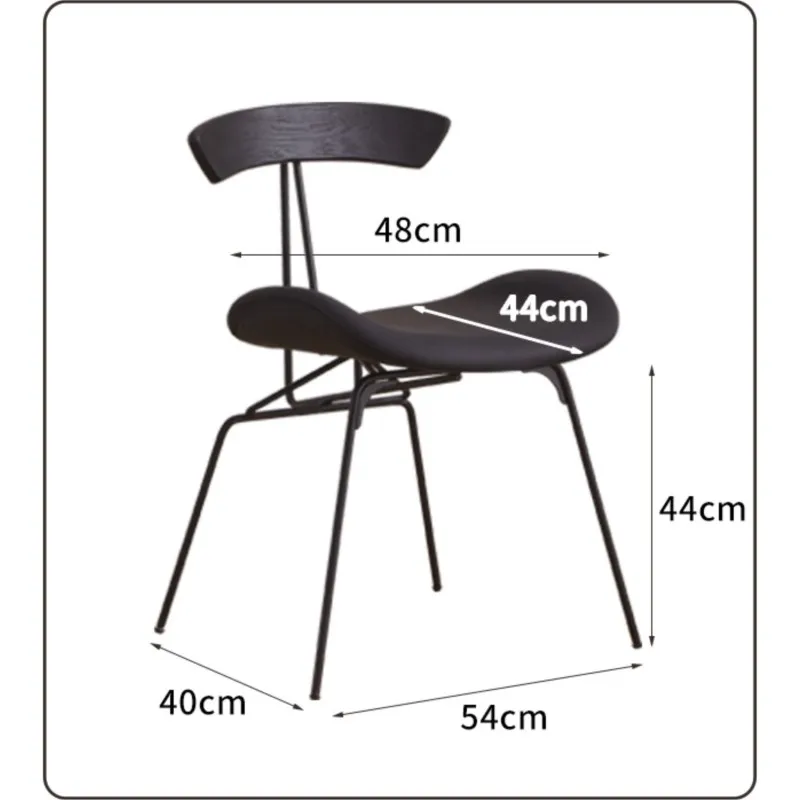 Light Luxury Cow Horn Dining Chair Modern Minimalist Creative Home Solid Wood Soft Pack Chair, Loft Minimalist Coffee Shop Chair image 6