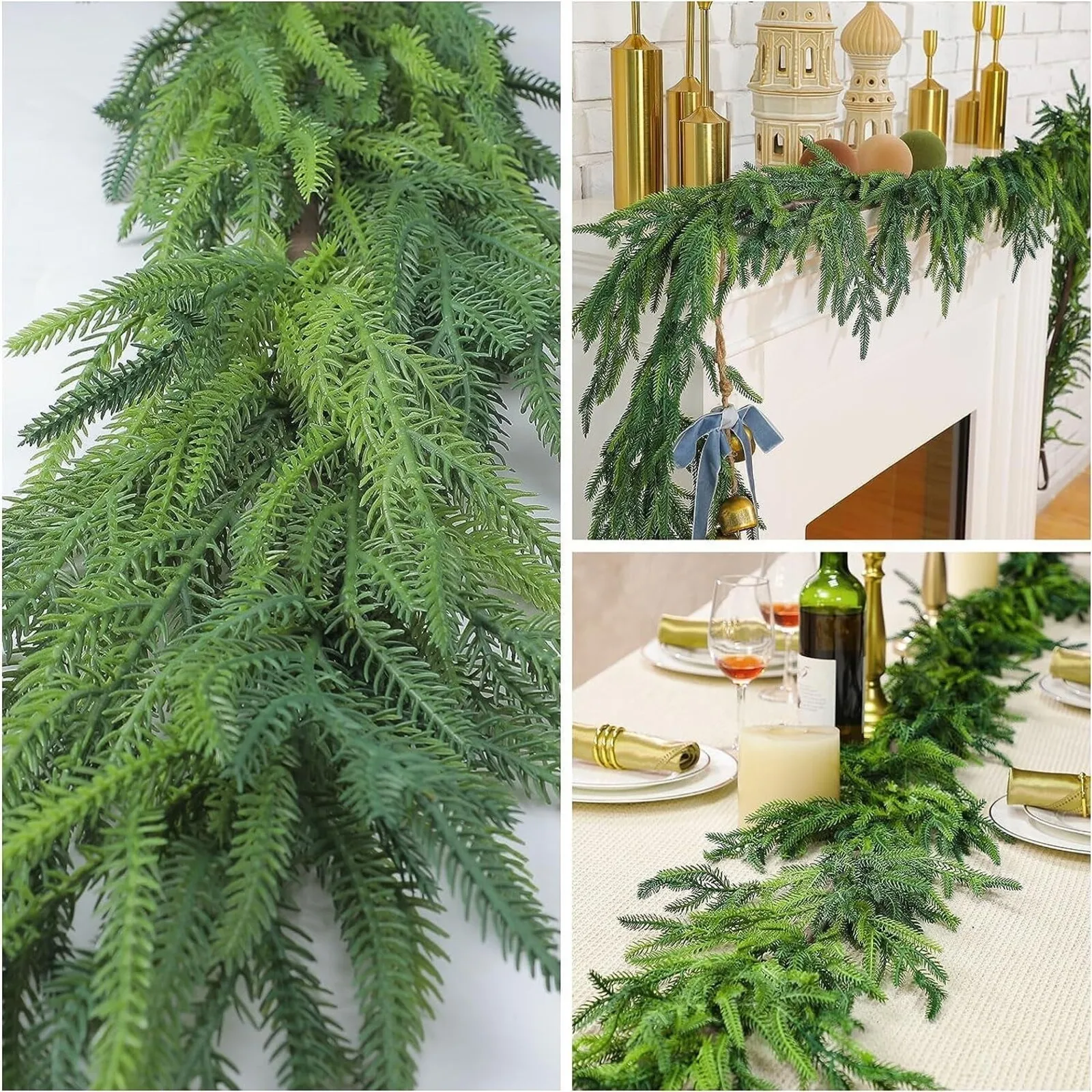 24 Inch Artificial Christmas Wreath Winter Frost Flocking Front Door Pine Vines Decor Balls Cones Frosted Branches Home Decor