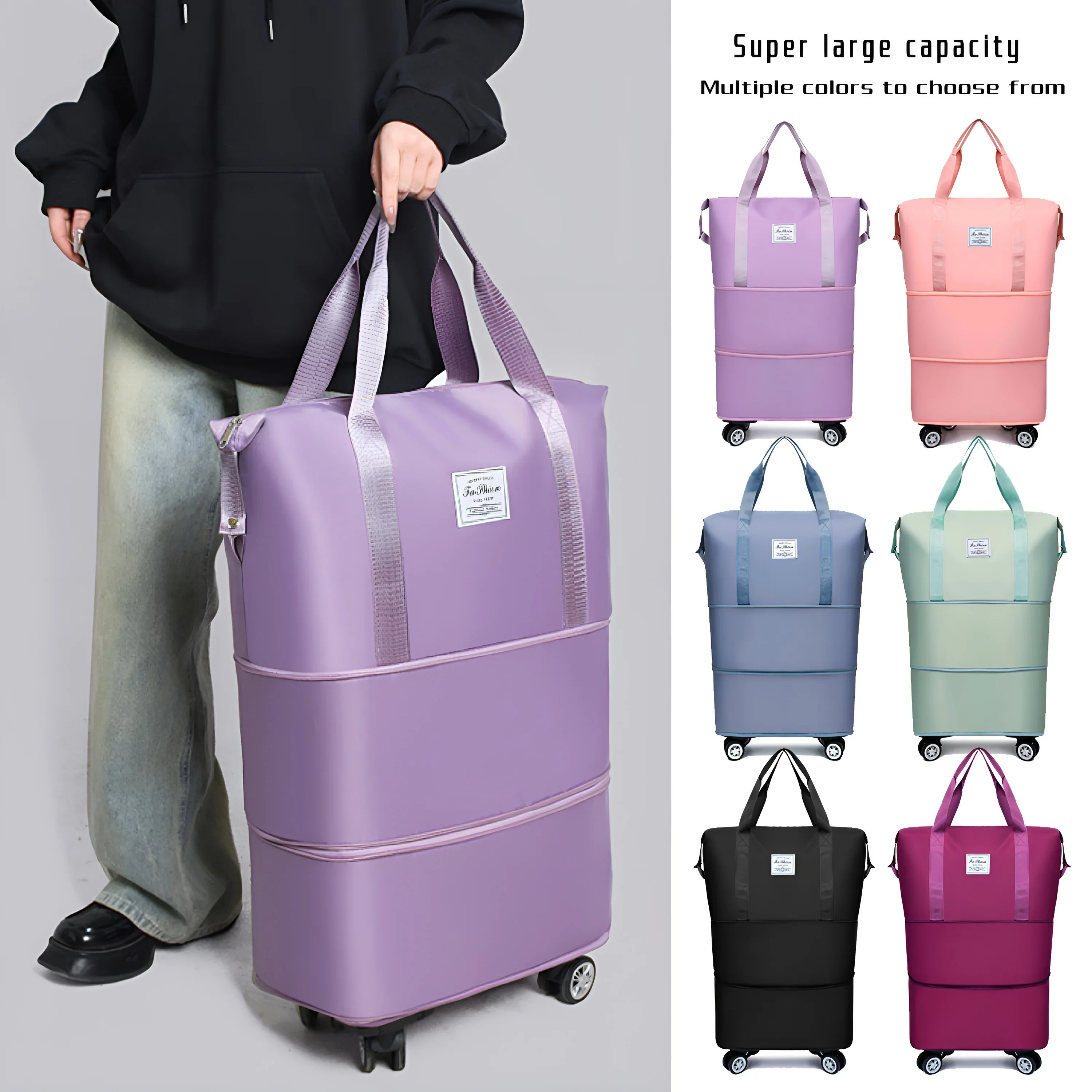 Large capacity three-layer bag, outdoor travel universal wheel storage box, handbag, airline checked luggage bag