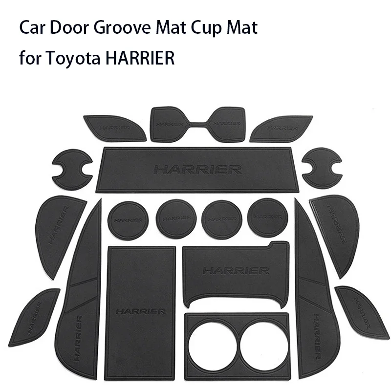 Car Door Groove Mat Cup Mat for Toyota HARRIER Center Console Storage Box Mats Auto Gate Slot Cup Holder Pad