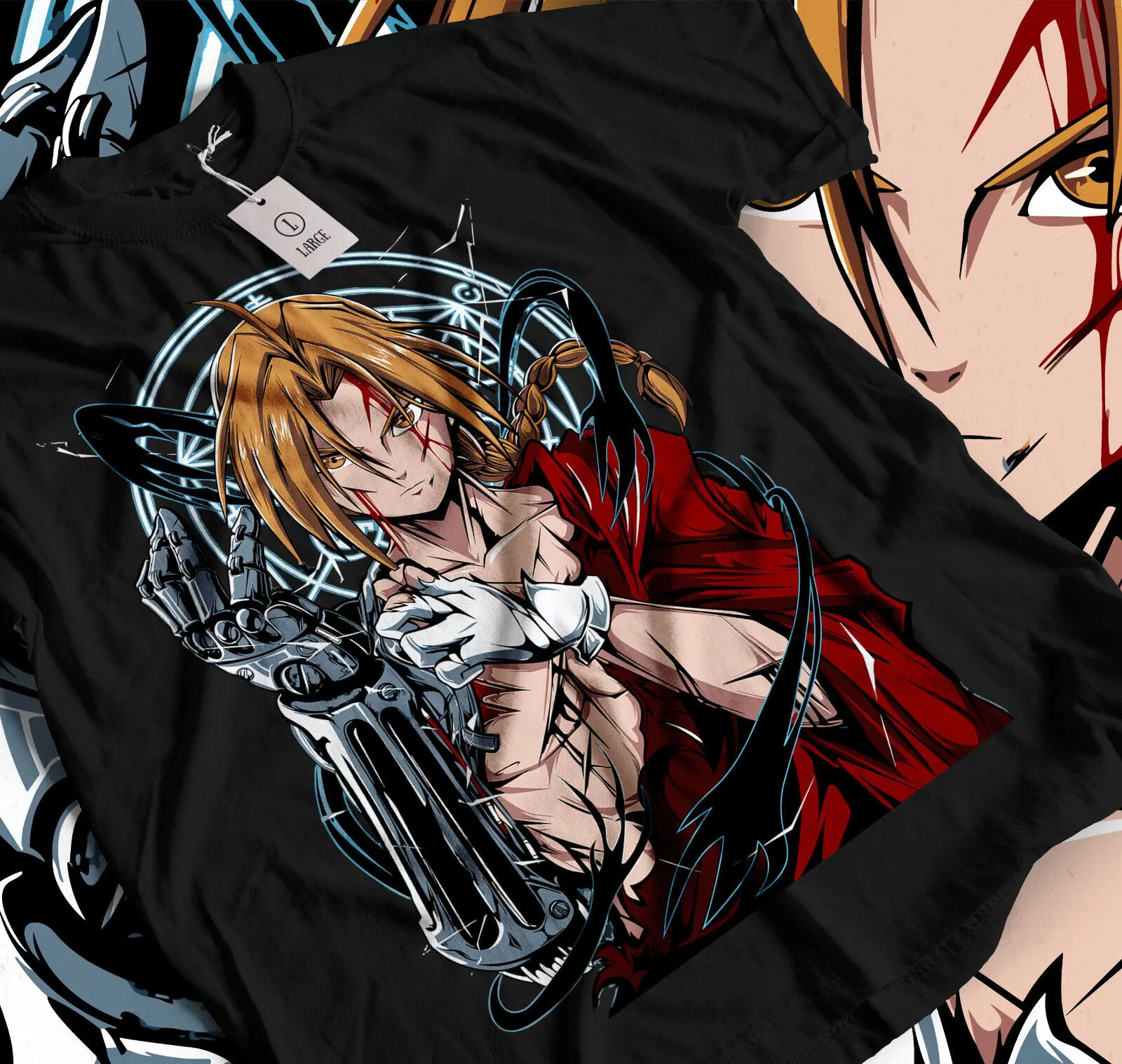 Edward Elric t-shirt Fullmetal Alchemist Brotherhood anime black t-shirt 018