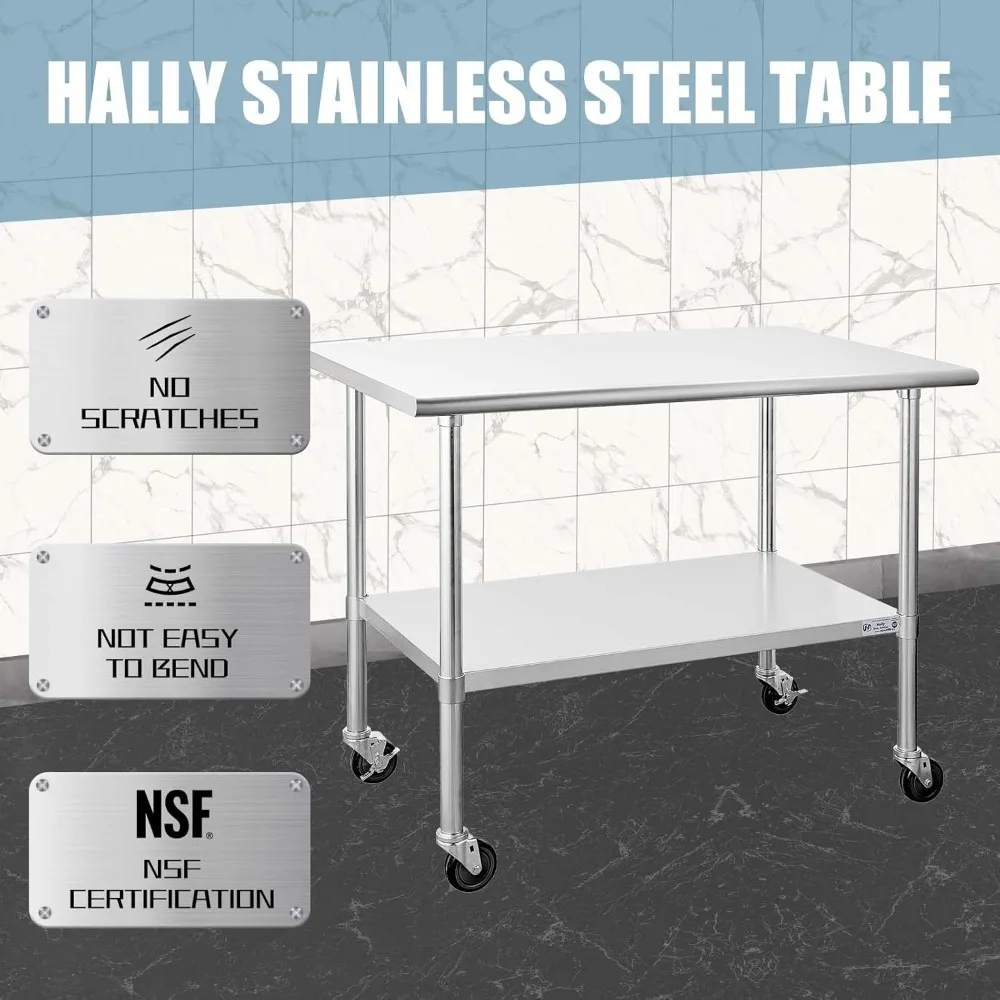 

Best Selling for Prep & Work 30 x 48 Inches with Caster Wheels, Undershelf and Galvanized Legs for Restaurant, Home and Hotel
