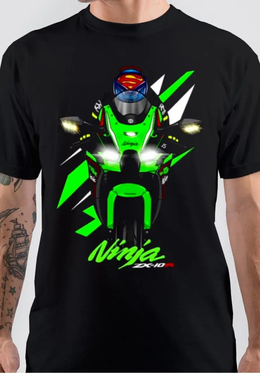 

Kawasaki мотоциклетная гоночная команда Zx10r для мужчин и женщин с круглым вырезом и короткими рукавами, свободная уличная одежда для любителей мотоциклов, винтажная футболка для мотокросса