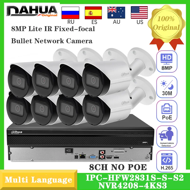 8PCS Dahua IPC-HFW2… - image