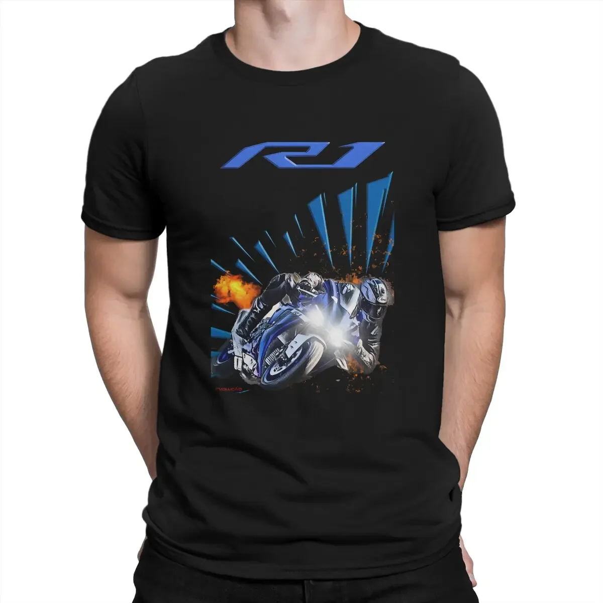 YZF R1M Racing T-Shirts for Men Y-Yamaha Vintage Pure Cotton Tee Shirt Crew Neck Short Sleeve T Shirt Party Clothing