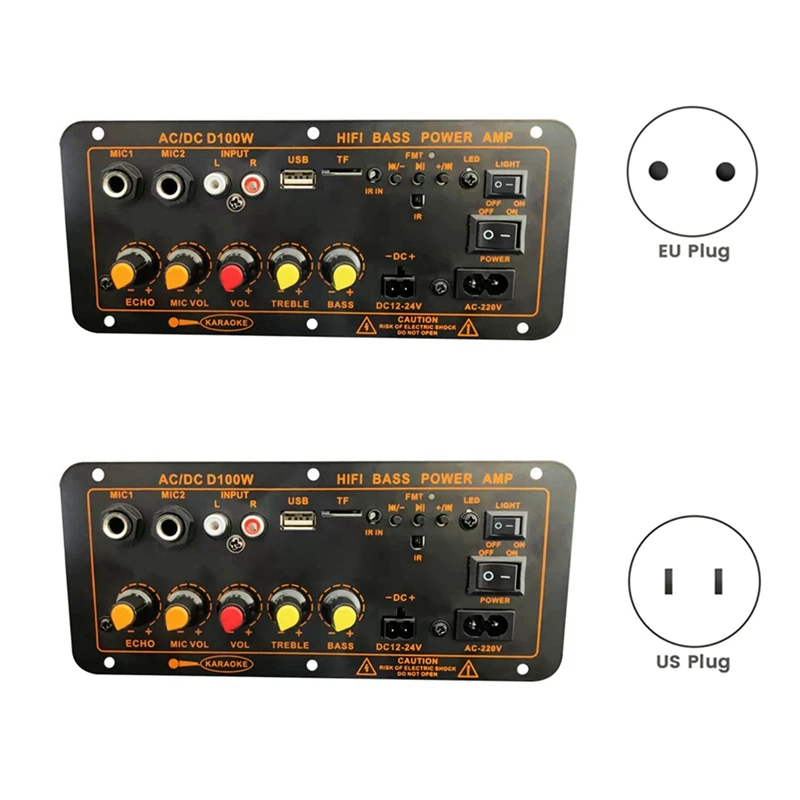 Papan Amplifier Bluetooth, Max 300W 12V 24V 220V papan Amplifier Subwoofer mendukung mikrofon untuk Audio rumah mobil