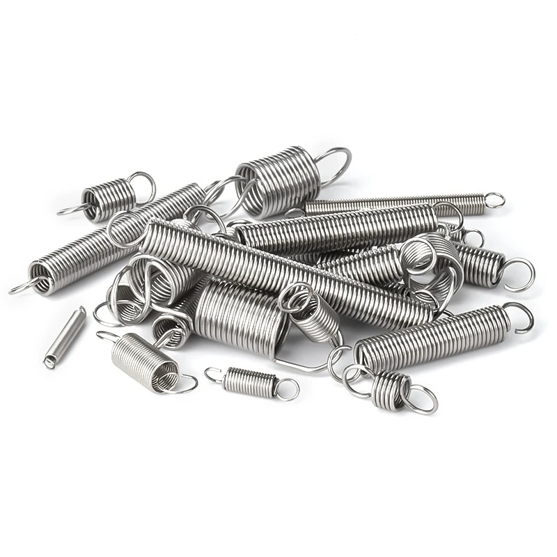 2 قطعة/الوحدة 0.8 مللي متر 1.0 مللي متر 304 الفولاذ المقاوم للصدأ التوتر الربيع مع O هوك تمديد الربيع ، OD: 6/8/10/12 مللي متر ، الطول: 20 مللي متر-120 مللي متر #6