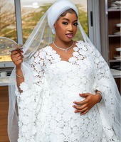 5 yards Pure White Soft African Guipure Lace High Quality Plain Black Couple Cord Lace Cupion Fabric for Ladies Gentlemen Dress