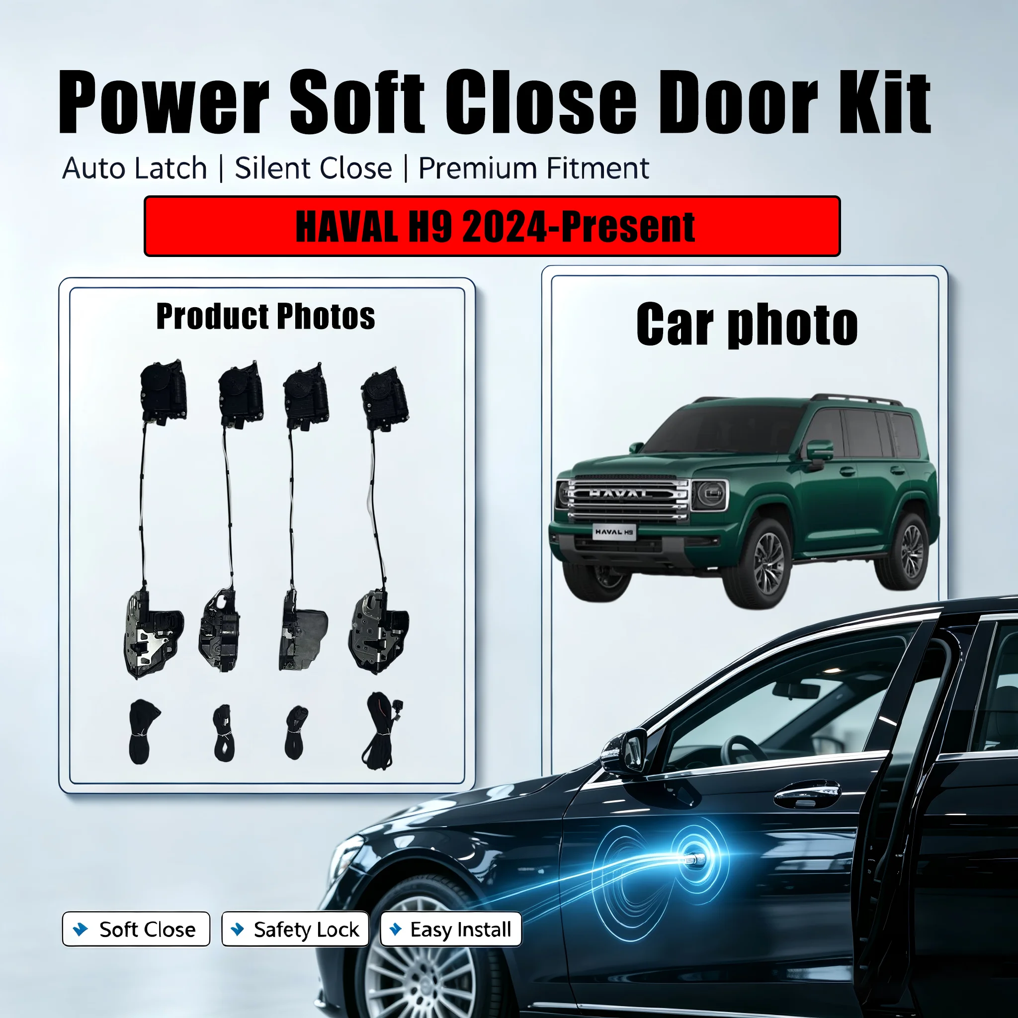 Xcar for HAVAL H9 2024-Present  Car OEM Automatic Soft Close Door Electric Suction Kit Auto Power Closing