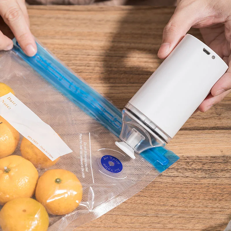 Bomba de vácuo elétrica para armazenamento de alimentos Sacos de vácuo Carregamento USB Máquina de selagem Organizador de cozinha Food Sous Vide