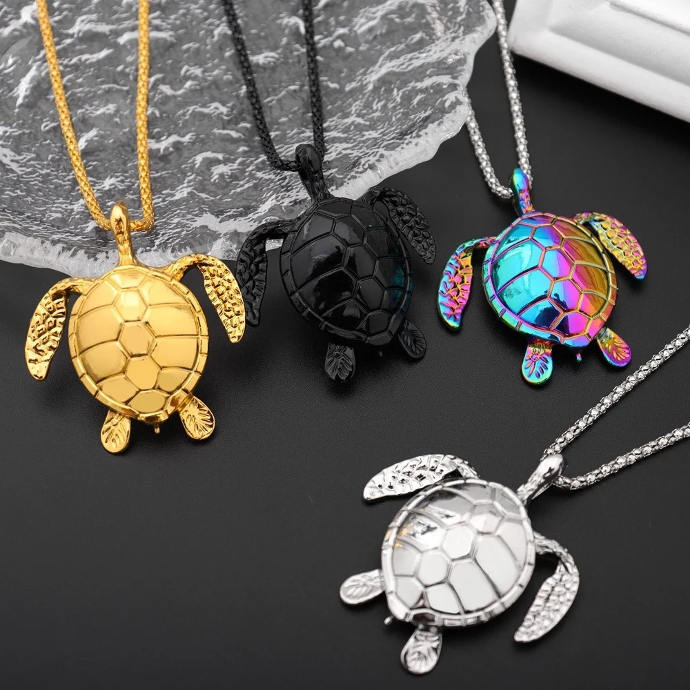 Pendant Multi Color Alloy Turtle Necklace Hip Hop Trendy Men\'s and Women\'s Accessories