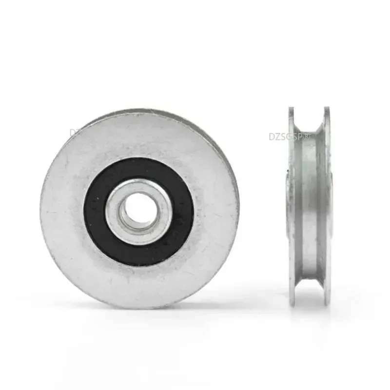 6*33*8mm Groove Bearing U Concave Pulley 6mm Steel Wire Rope Guide Pulley Bracket Fixed Pulley for Sliding Door