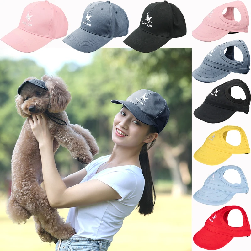 Dog Baseball Hat Parent-Child Cap Outdoor Sun-Proof Wear-Resistant Dog Cat Sun Hats Universal Cute Peaked Cap With Ear Hole