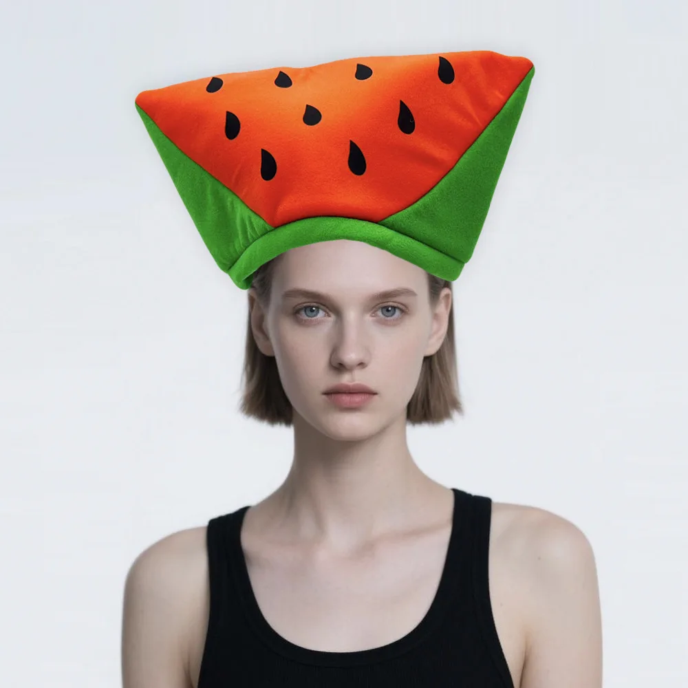 

Повязка на голову с горячим ломтиком 20 см - яркая красная и зеленая полиэстеровая праздничная шляпа, плюшевая милая аниме-периферия, игрушка, подарок на Хэллоуин, Рождественский подарок
