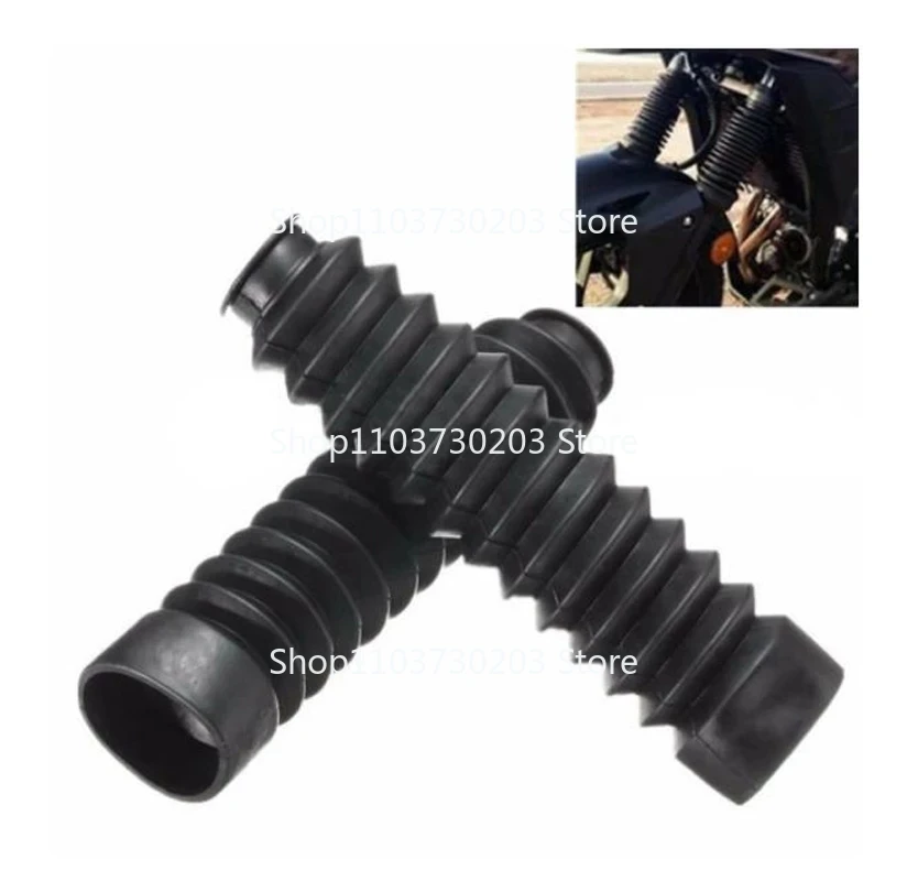 2Pcs Fork Bellows Front Black Universal Off-road Motorcycle Rubber Boot Dust Cap 13 Section Rubber Front Fork Boot NEW